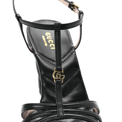 Gucci Nappa Matelasse T-Strap 40mm Sandals 37.5 Black 8 of 9
