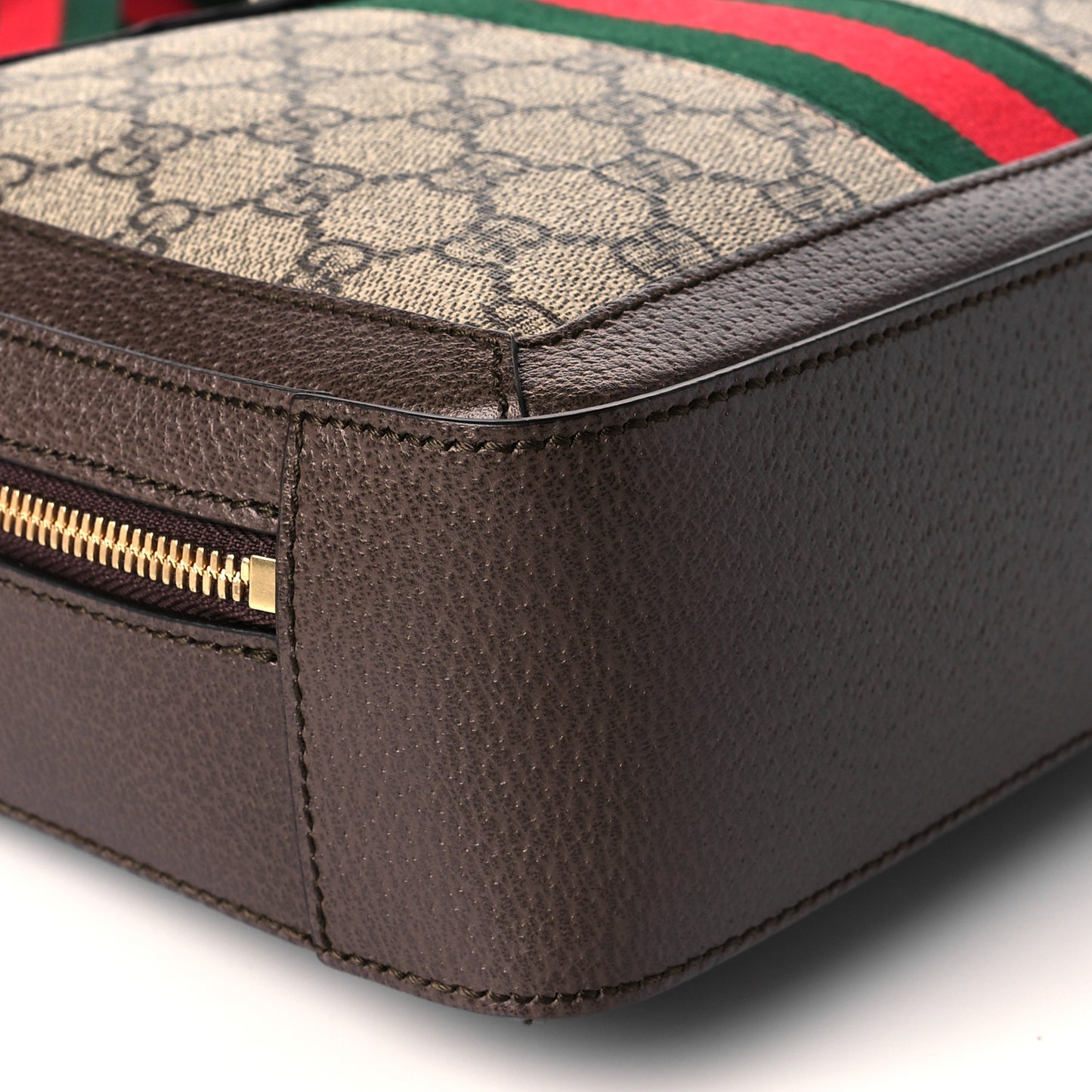 GG Supreme Web Small Ophidia Top Handle Shoulder Bag Brown