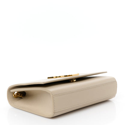 Saint Laurent Grain De Poudre Small Monogram Kate Satchel Sea Salt 4 of 12