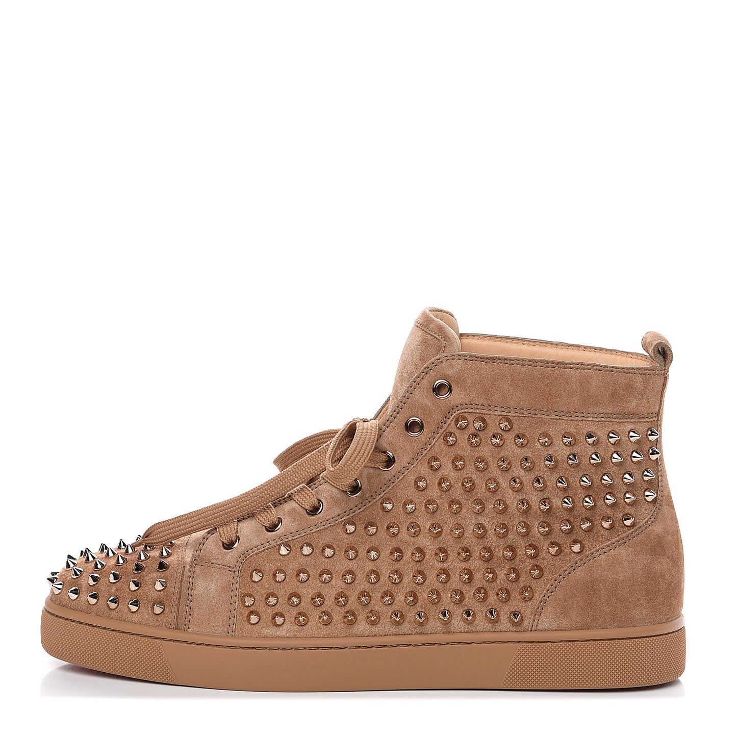 Veau Velours Mens Louis Spikes Flat Sneakers 46 Colombe