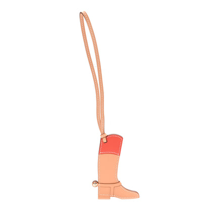 Hermes Butler Swift Paddock Botte Boot Bag Charm Natural Capucine 1 of 3