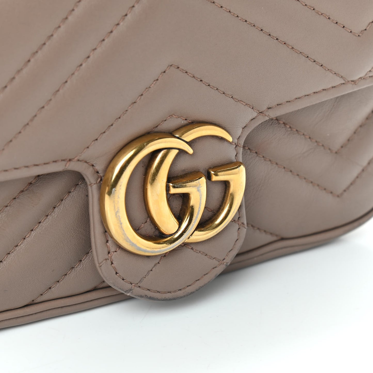 Calfskin Matelasse Super Mini GG Marmont Shoulder Bag Porcelain Rose