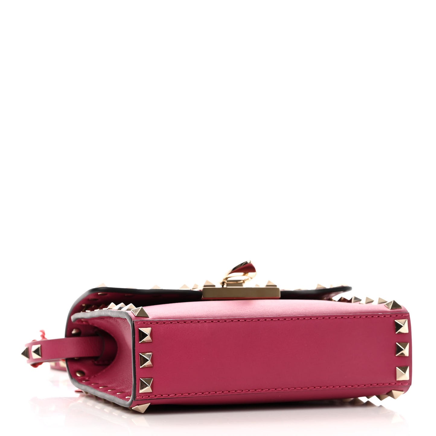 Vitello Mini Rockstud Flip Lock Crossbody Bag Deep Cyclamin