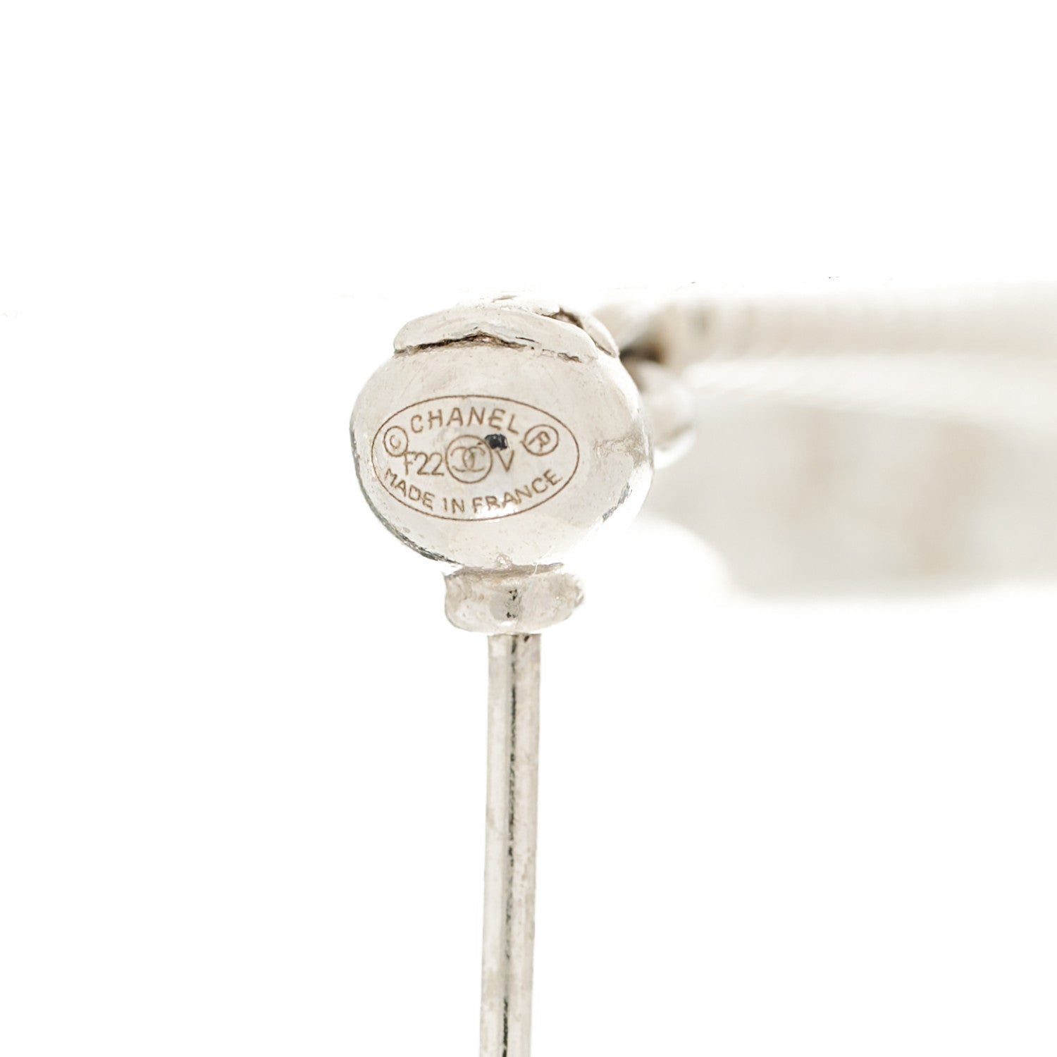 Chanel Baguette Crystal CC Drop Earrings Silver 4 of 4