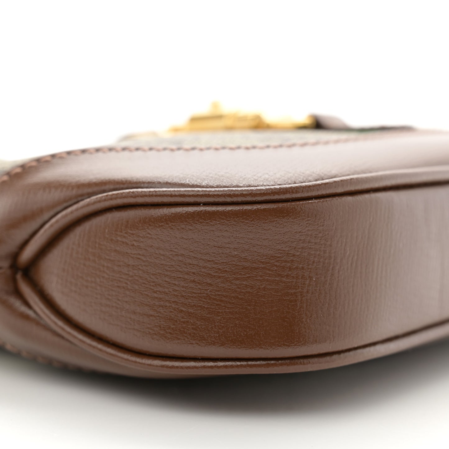 GG Supreme Monogram Azalea Calfskin Web Mini Jackie 1961 Hobo Beige Ebony Brown Sugar