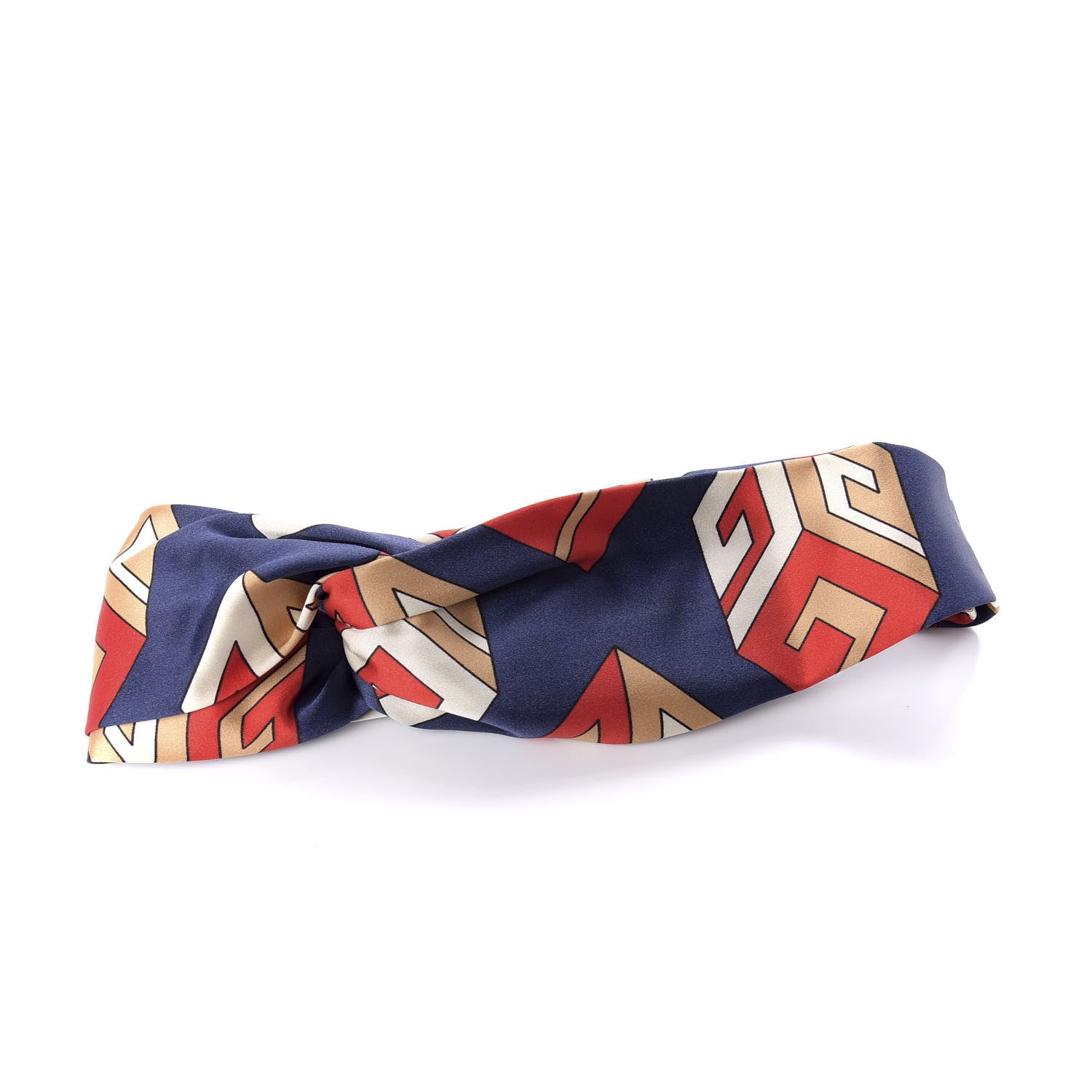 Gucci Silk GG Wallpaper Duchess Headband Royal Blue Red 1 of 4