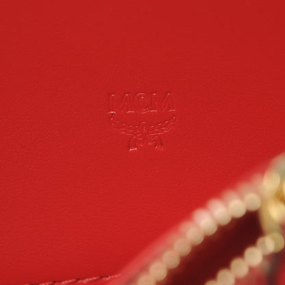 MCM Visetos Large Zip Around Wallet Cognac Red 7 of 10