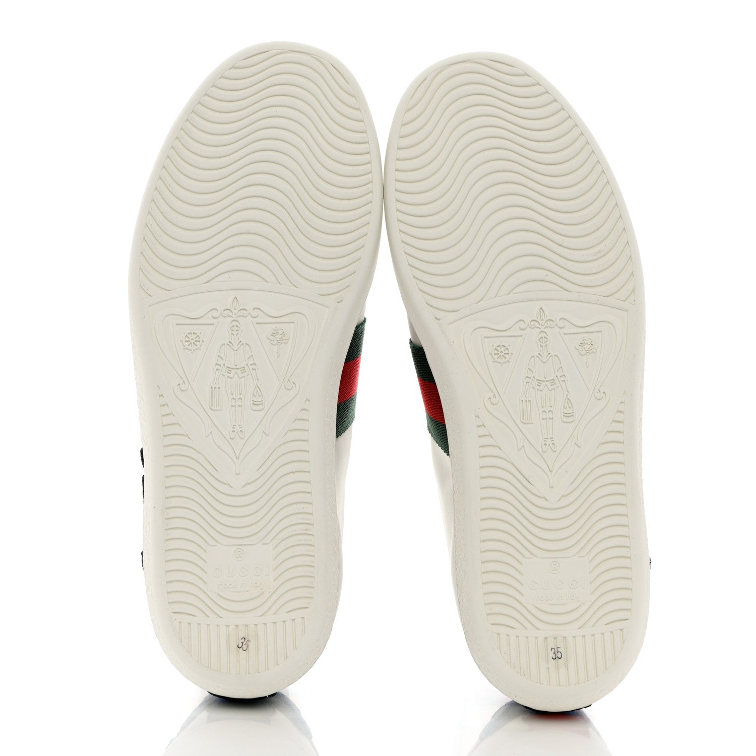 Gucci Calfskin Web Floral Embroidered Womens Ace Sneakers 35 White 5 of 9