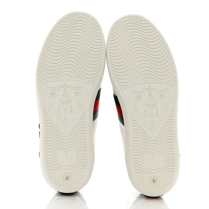 Gucci Calfskin Web Floral Embroidered Womens Ace Sneakers 35 White 5 of 9