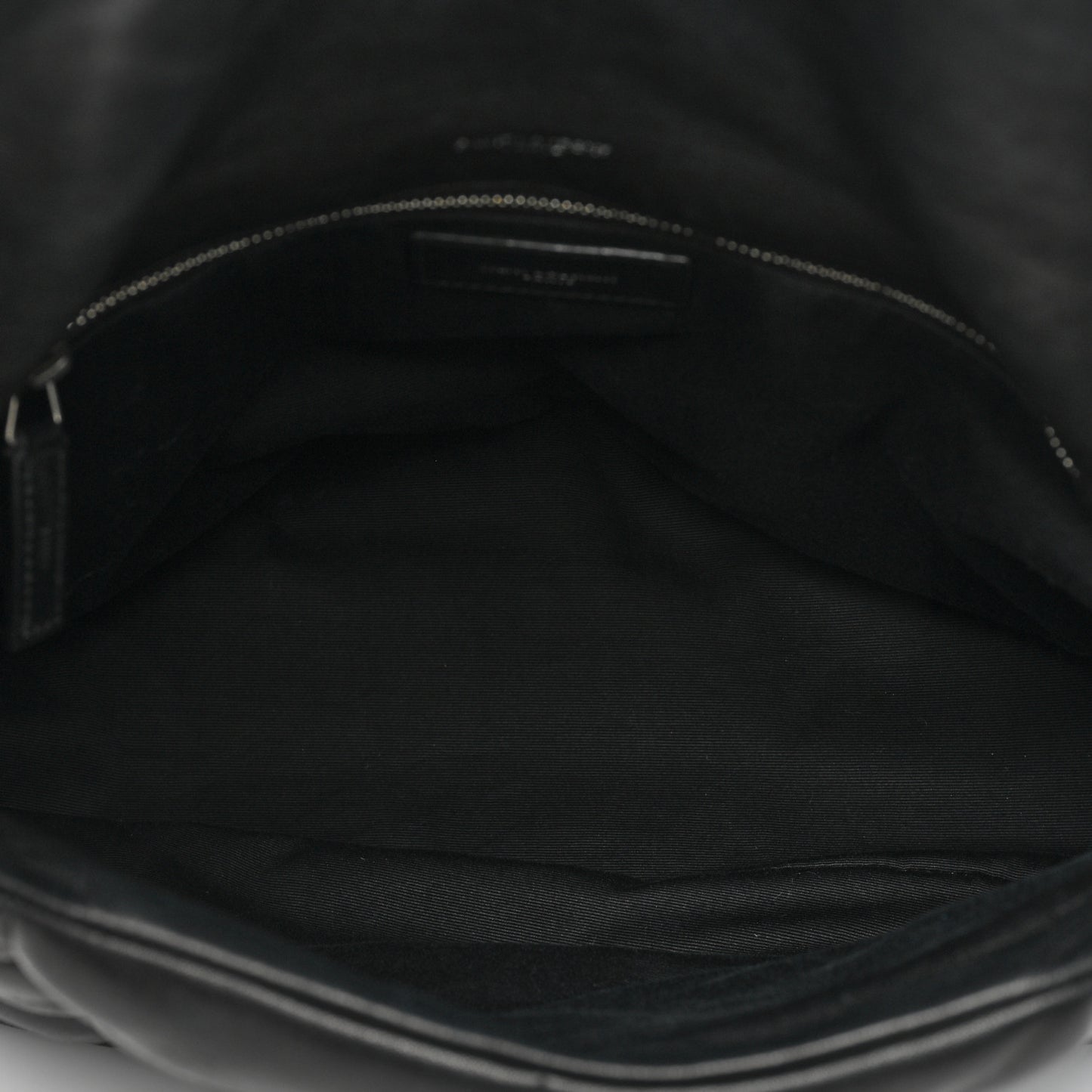 Lambskin Quilted Medium Loulou Puffer Monogram Chain Satchel Black