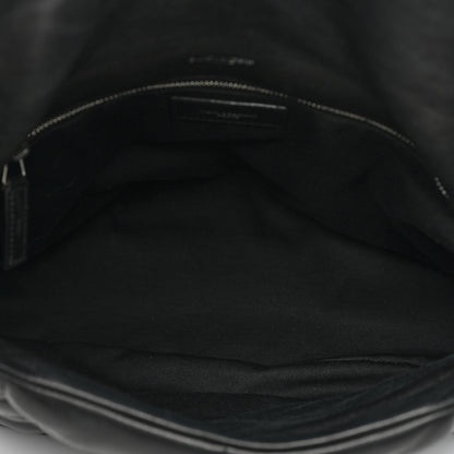 Saint Laurent Lambskin Quilted Medium Loulou Puffer Monogram Chain Satchel Black 5 of 16