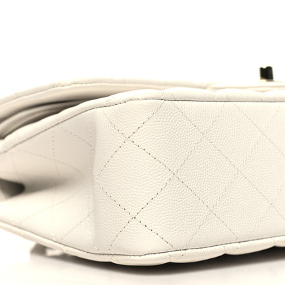 Chanel Caviar Quilted Medium Double Flap White 10 of 12