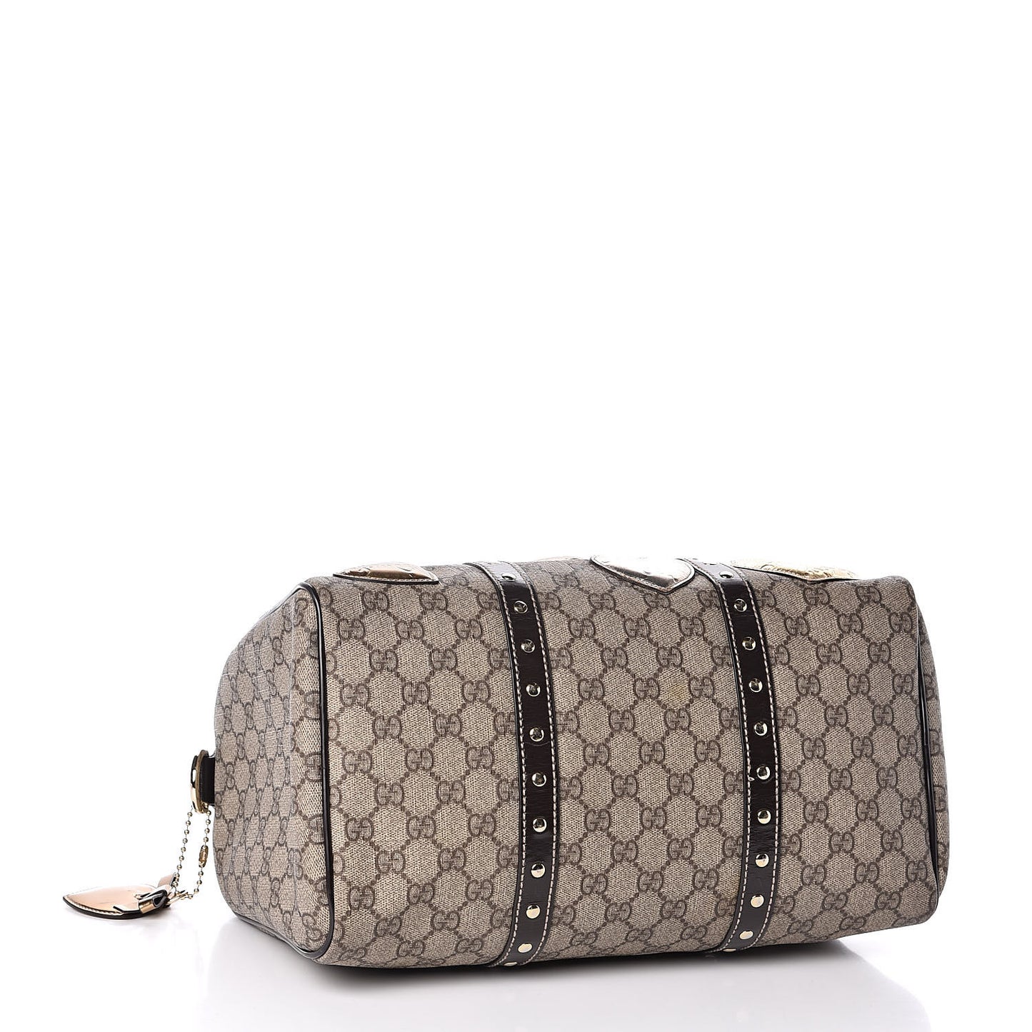 Monogram Guccissima Hearts Studded Medium Joy Boston Dark Brown
