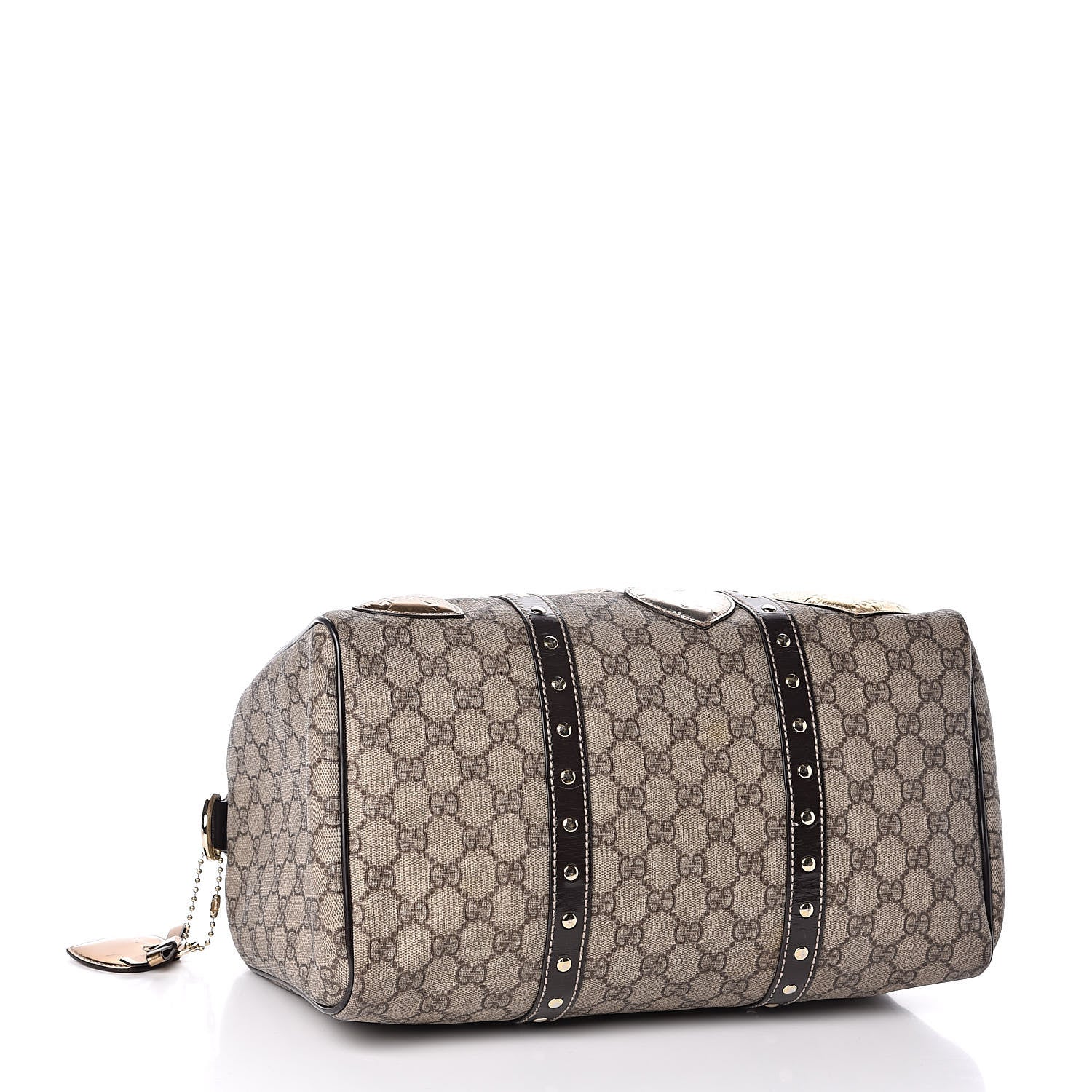 Gucci Monogram Guccissima Hearts Studded Medium Joy Boston Dark Brown 4 of 10