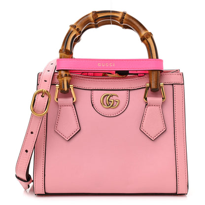 Gucci Wonka Grain Calfskin Mini Diana Tote Bag Wild Rose Fuxia Fluo 1 of 12