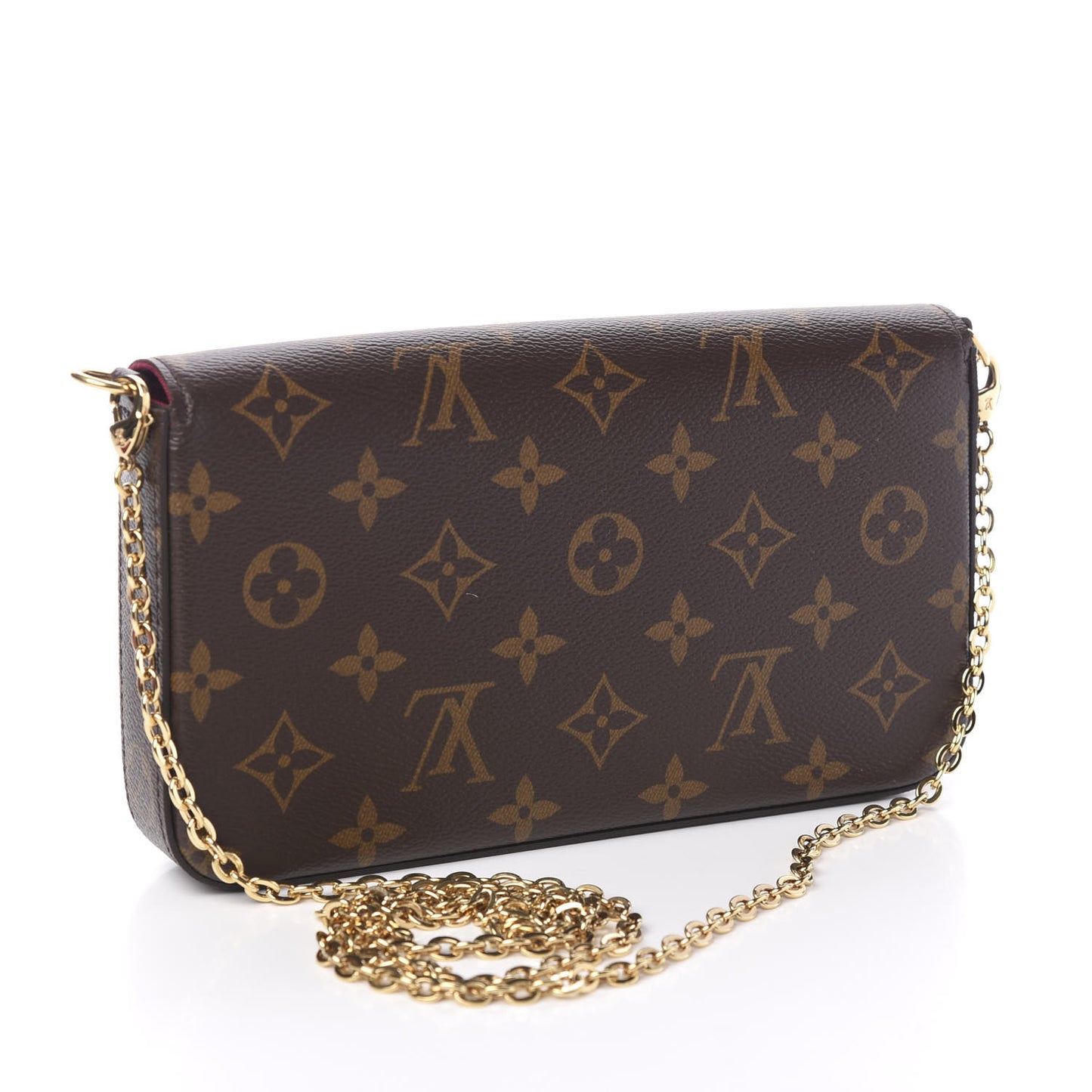 Monogram Pochette Felicie Chain Wallet Fuchsia