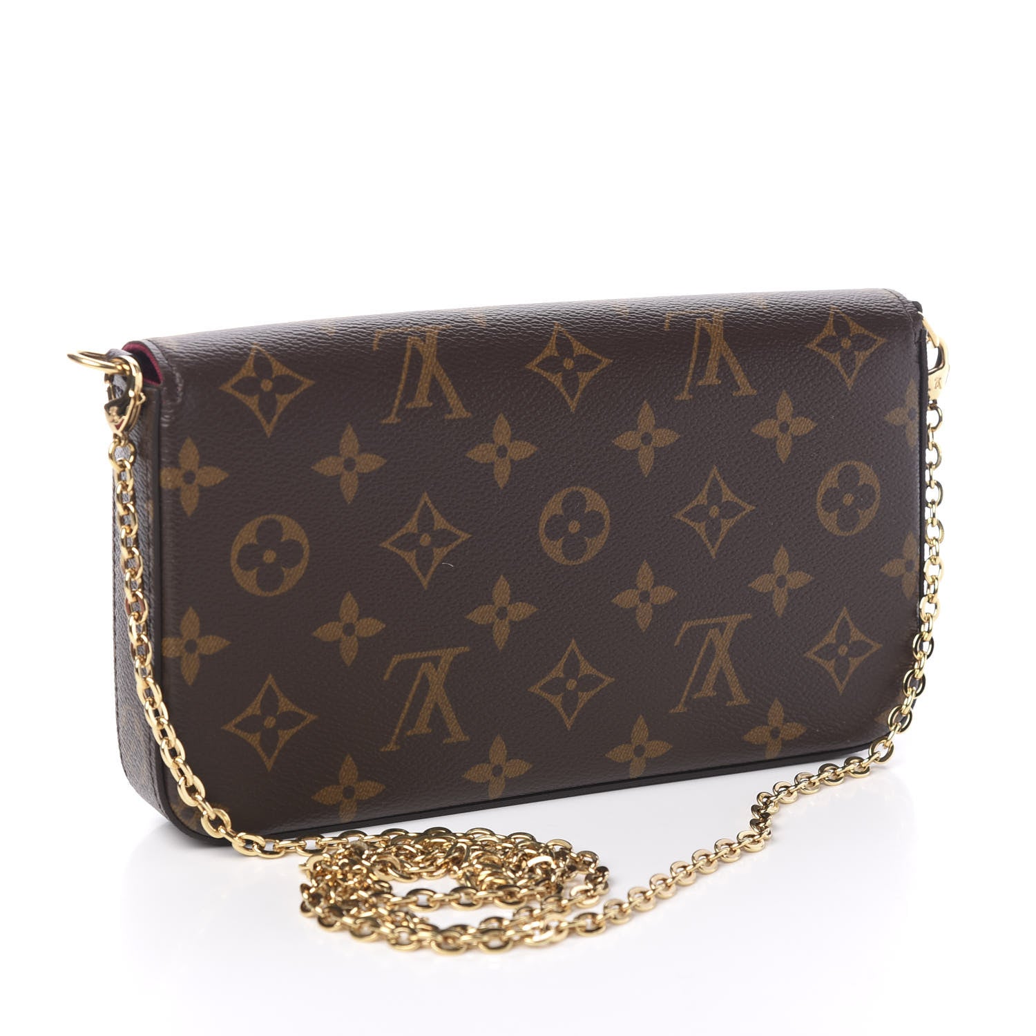 Louis Vuitton Monogram Pochette Felicie Chain Wallet Fuchsia 2 of 8