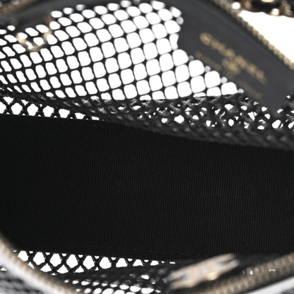 Chanel Mesh Shiny Lambskin Clutch With Chain Black 6 of 11