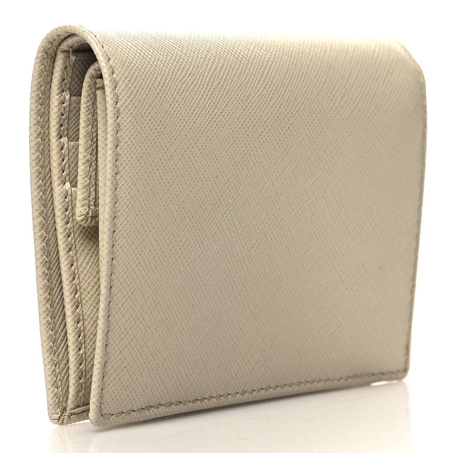 Prada Saffiano Metal Bi-Fold Wallet Cera 3 of 8