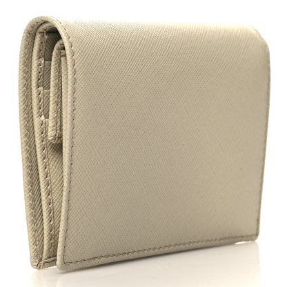Prada Saffiano Metal Bi-Fold Wallet Cera 3 of 8