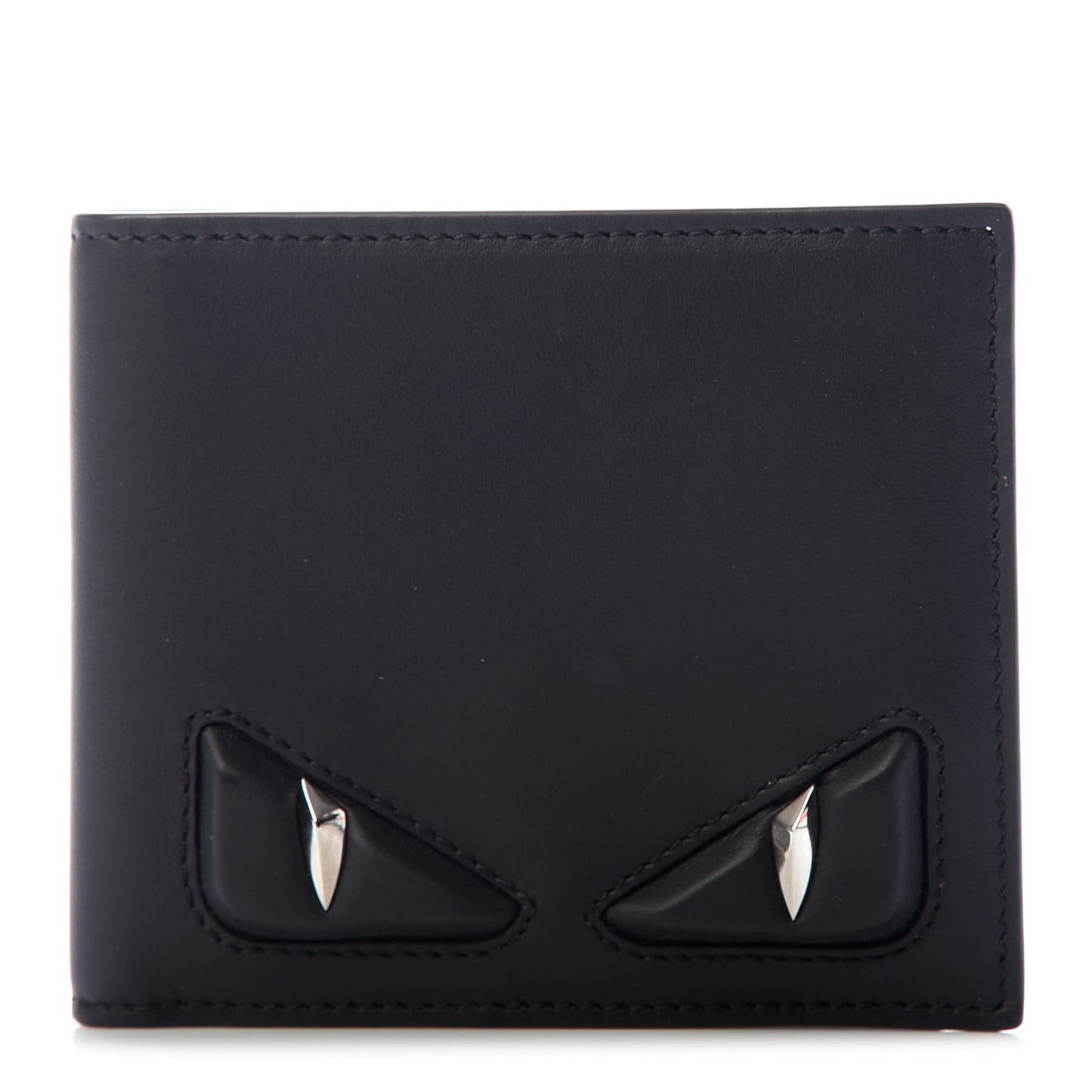 Vitello Century Monster Eyes Bi-fold Wallet Black