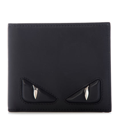 Fendi Vitello Century Monster Eyes Bi-fold Wallet Black 1 of 6