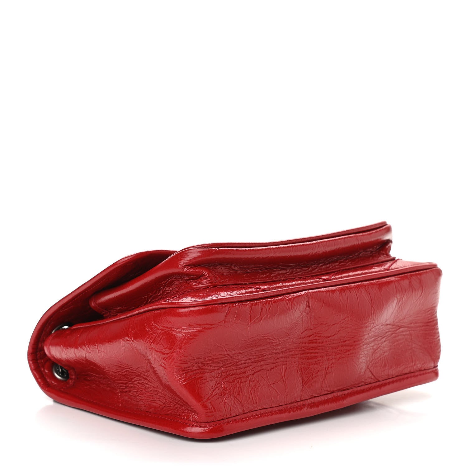 Saint Laurent Crinkled Calfskin Matelasse Monogram Baby Niki Chain Satchel Rouge Eros 4 of 10