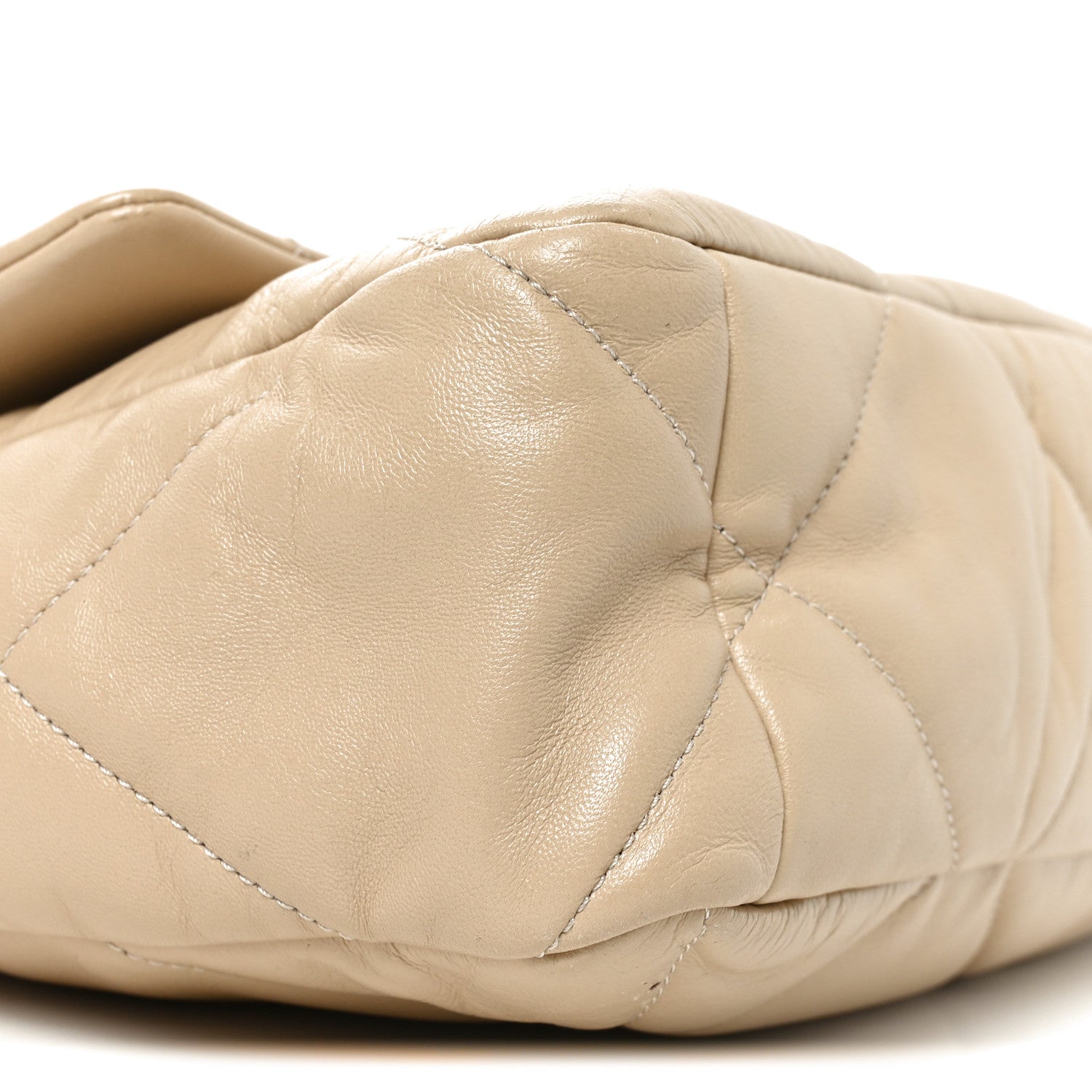 Chanel Lambskin Quilted Large Chanel 19 Flap Beige 9 of 10