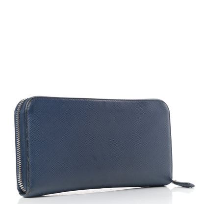 Prada Saffiano Zip Around Wallet Bleuette 3 of 6