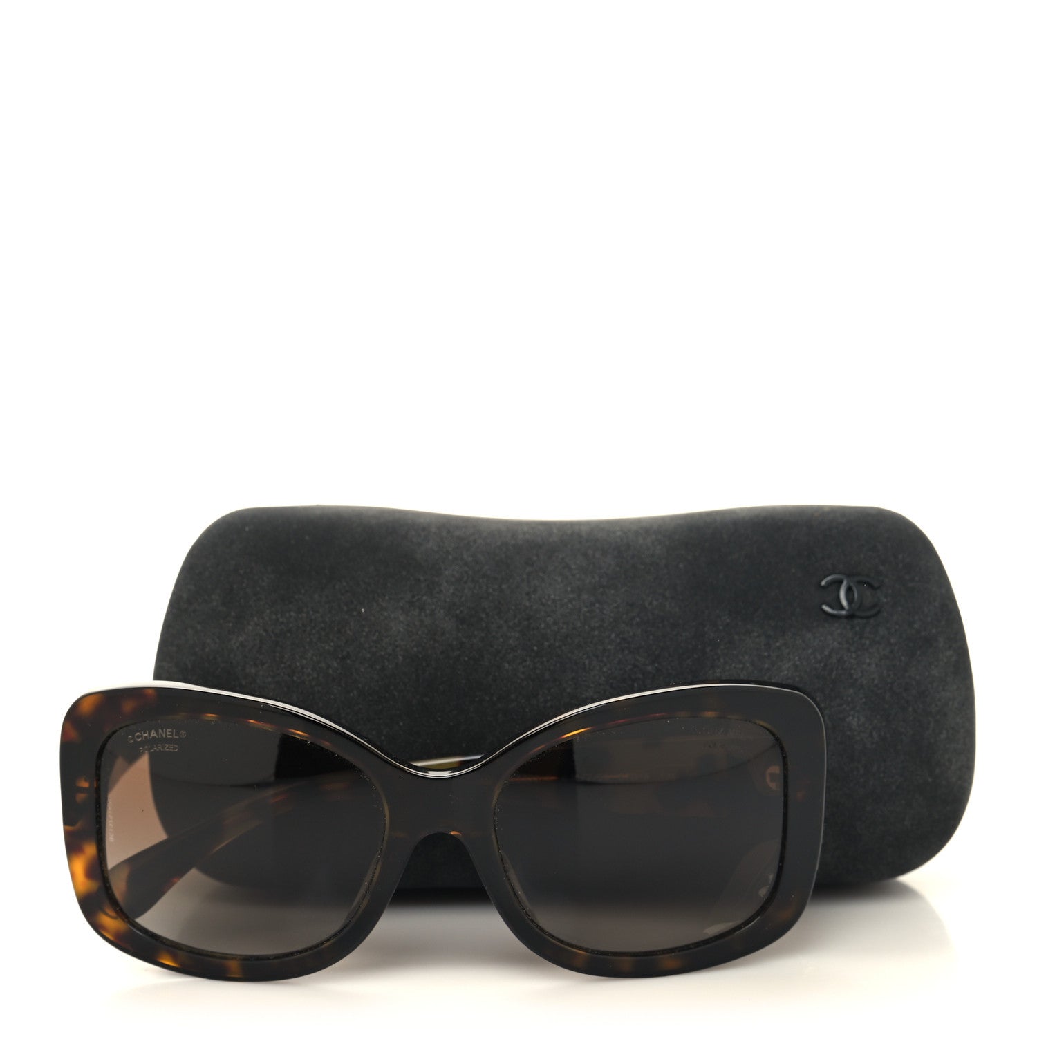 Chanel Acetate Polarized CC Sunglasses 5322 Marron Fonce 2 of 9