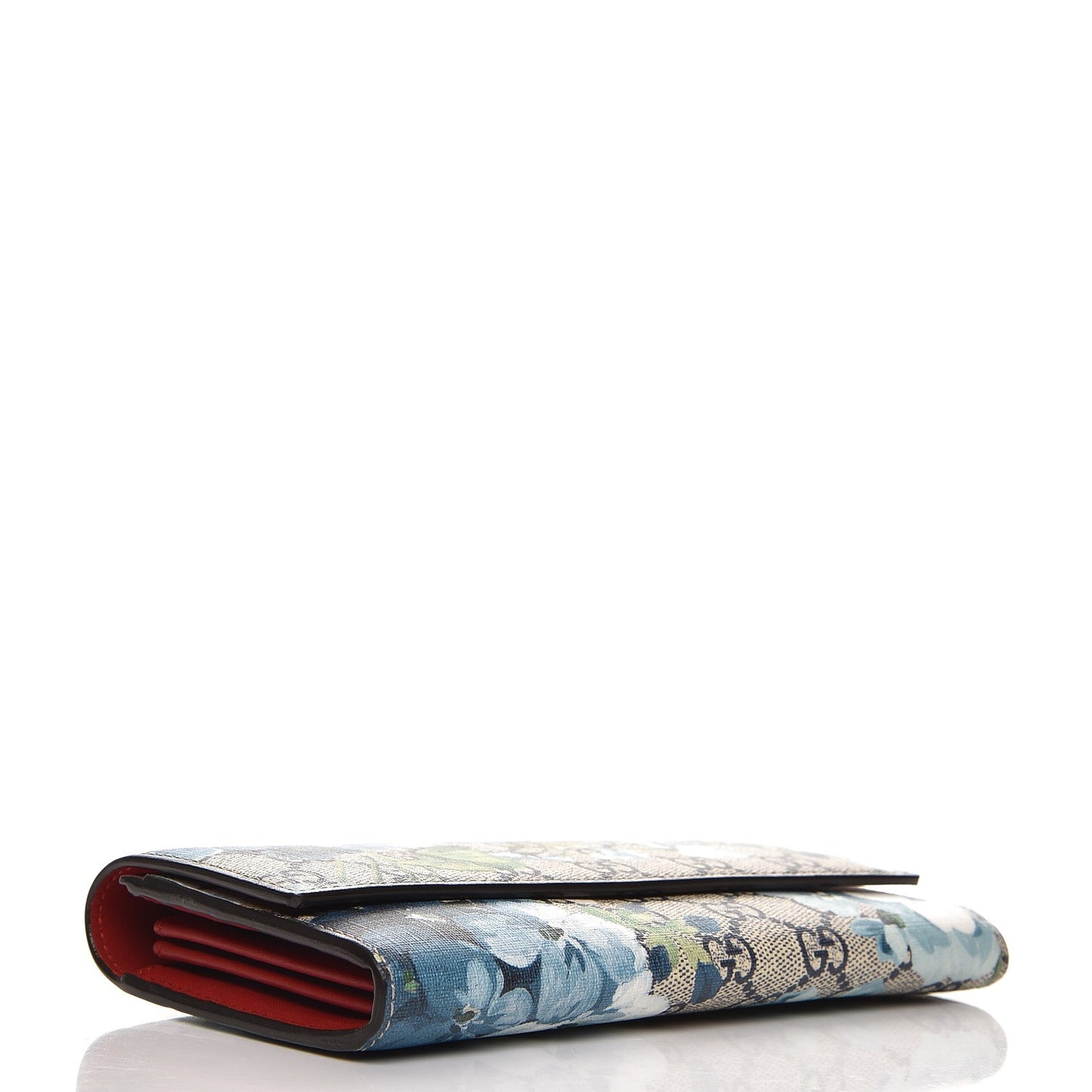 GG Supreme Monogram Blooms Continental Wallet Blue
