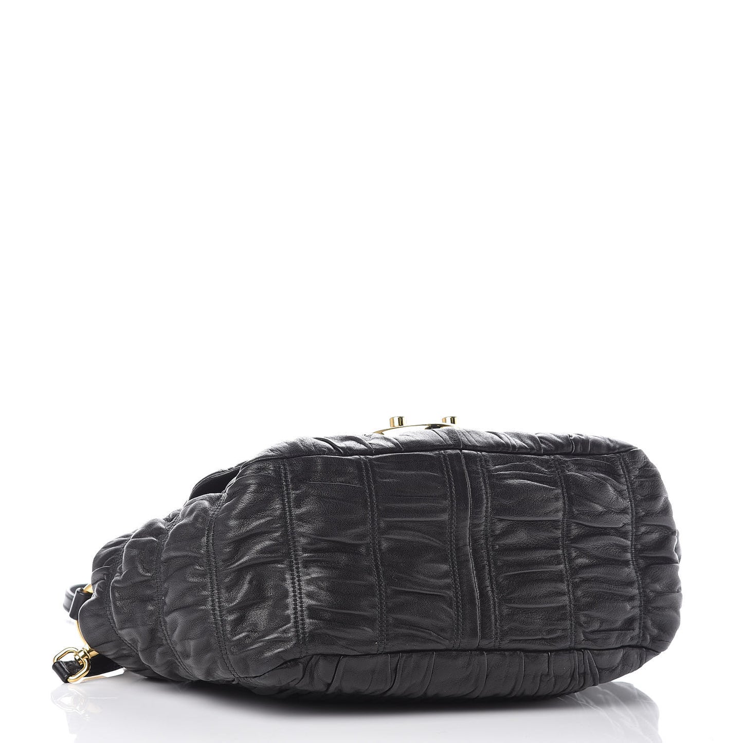 Nappa Dressy Gaufre Flap Bag Black