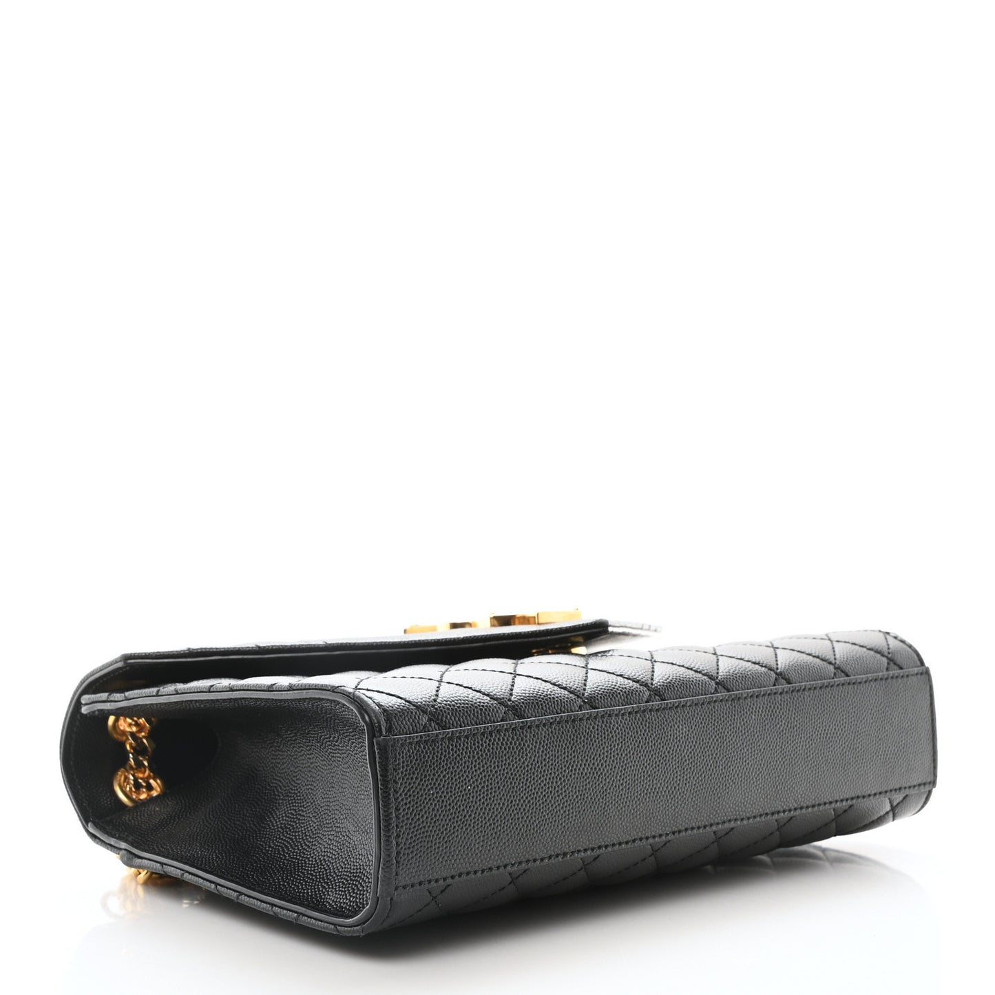 Grain De Poudre Textured Mixed Matelasse Triquilt Medium Monogram Satchel Black