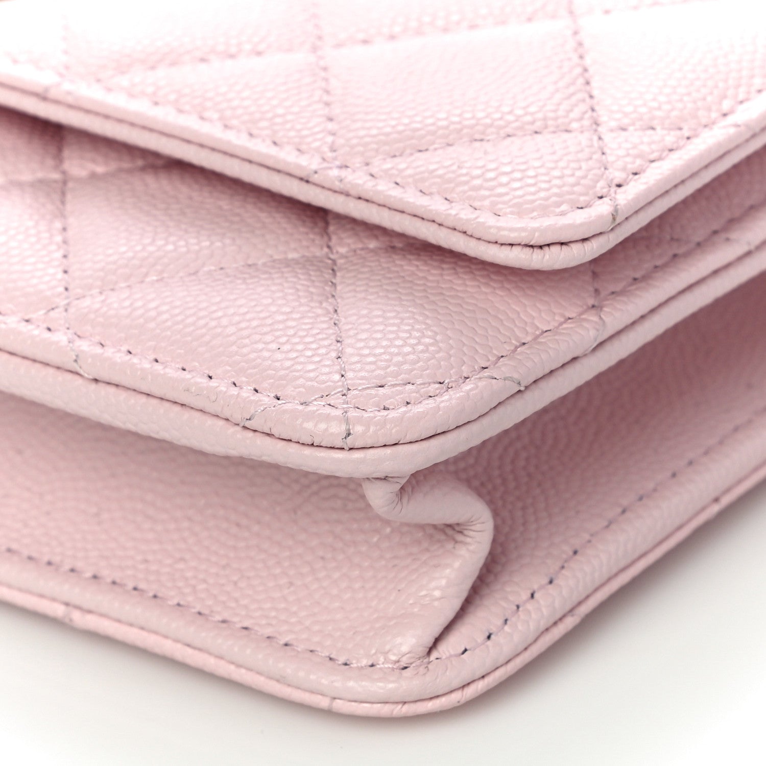 Chanel Caviar Quilted Crystal CC Wallet On Chain WOC Light Pink 9 of 10