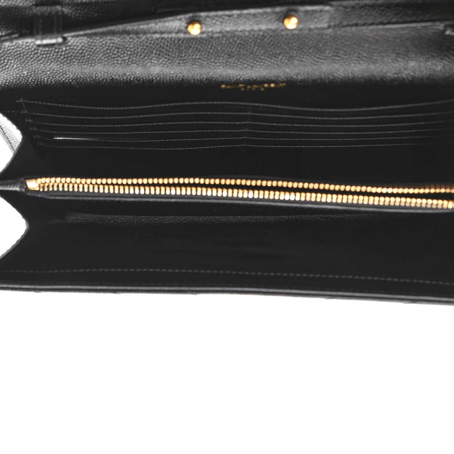 Grain De Poudre Matelasse Chevron Monogram Chain Wallet Black