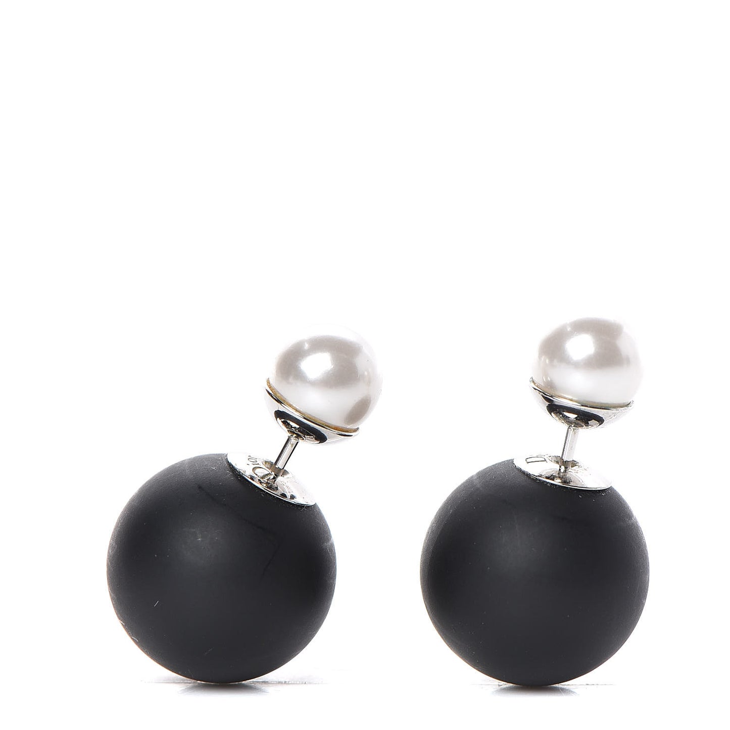 Mise En Dior Tribal Earrings Matte Black Pearl