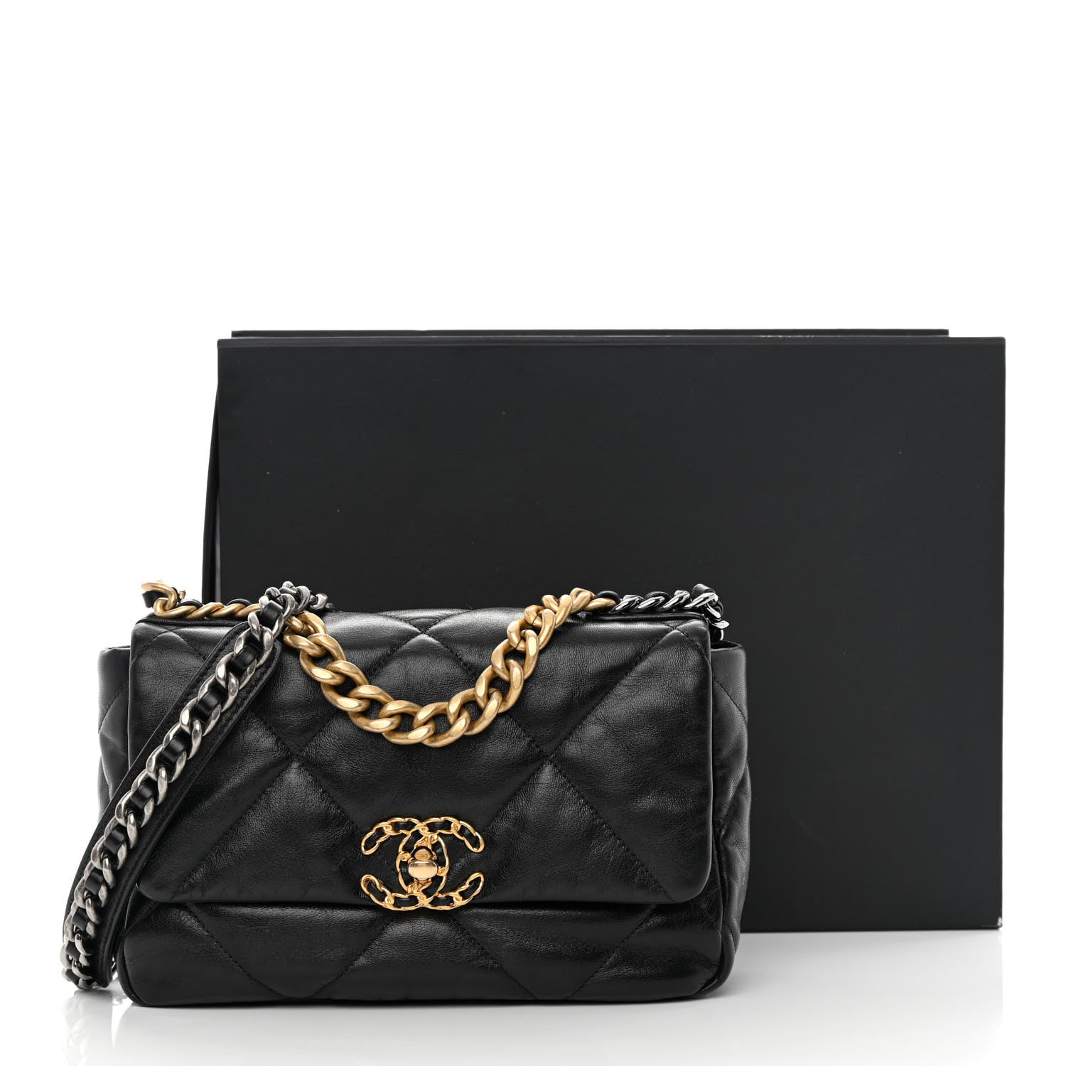 Chanel Goatskin Quilted Medium Chanel 19 Flap Black 12 of 12