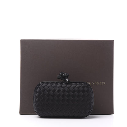 Bottega Veneta Satin Intreccio Impero Knot Clutch Black 9 of 9