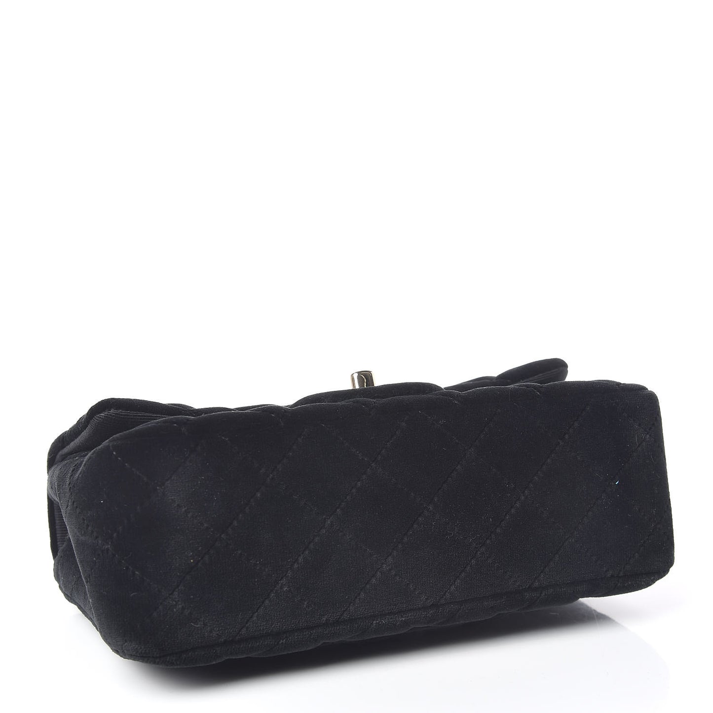 Velvet Quilted Mini Rectangular Flap Black