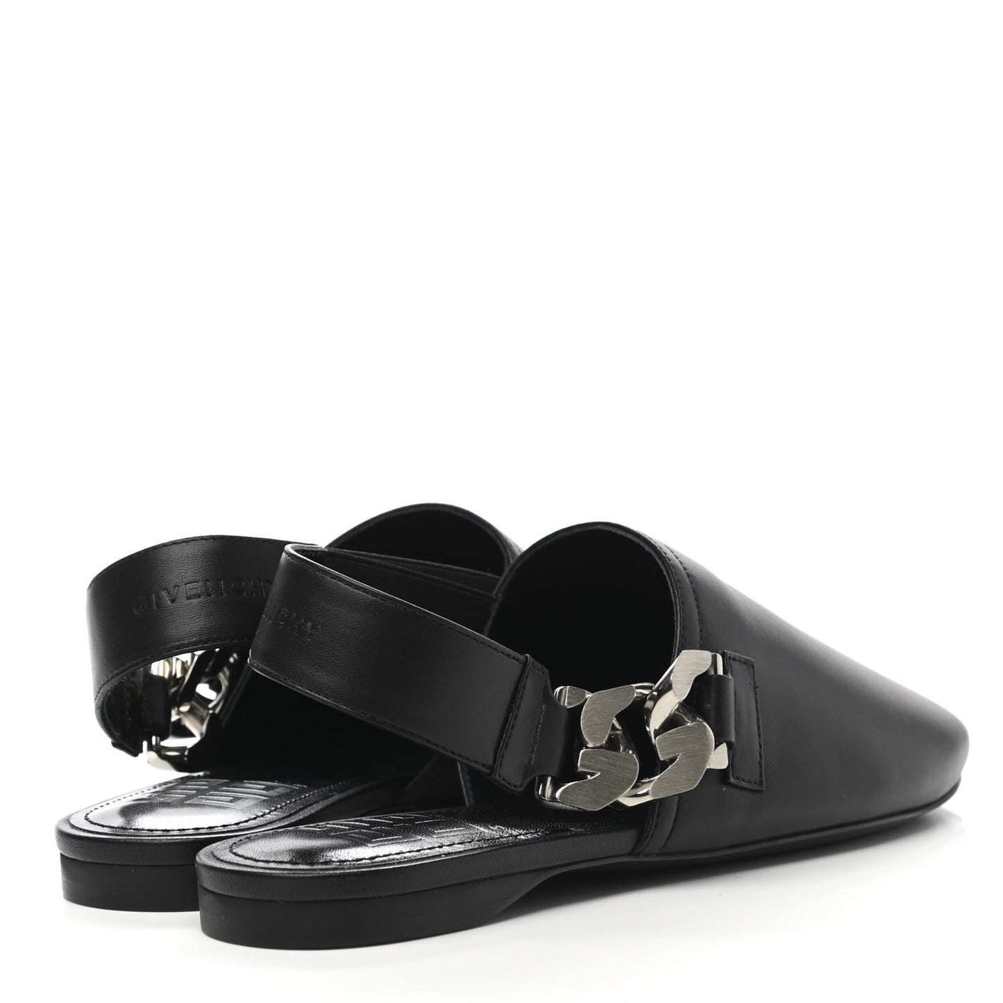 Nappa G-Chain Slingback Flat 37 Black