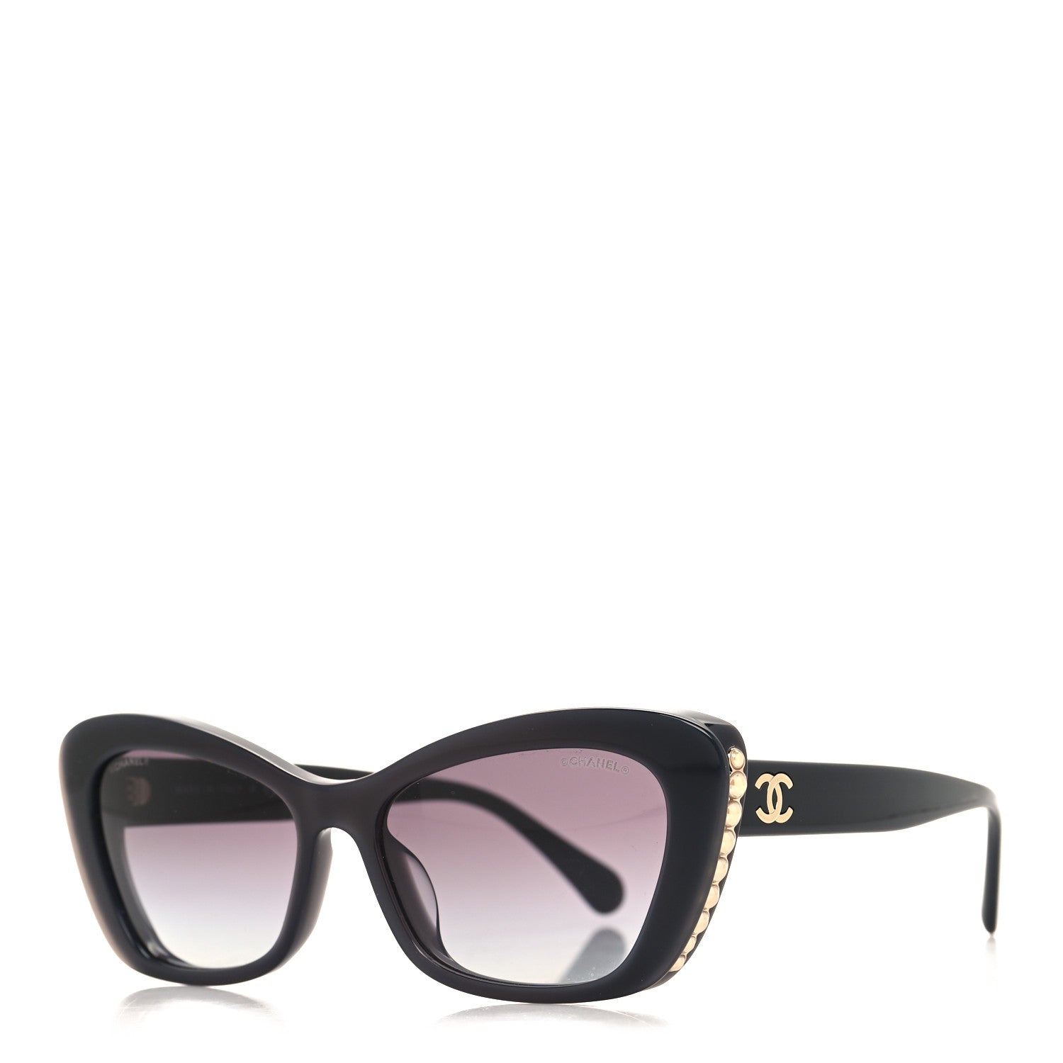 Chanel Acetate Pearl Cat Eye CC Sunglasses 5481-H-A Black 1 of 8