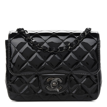 Chanel Patent Calfskin Quilted Mini Square Flap So Black 1 of 8