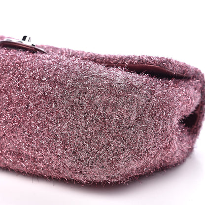Chanel Lurex Knit Medium Pluto Glitter Flap Pink 9 of 11