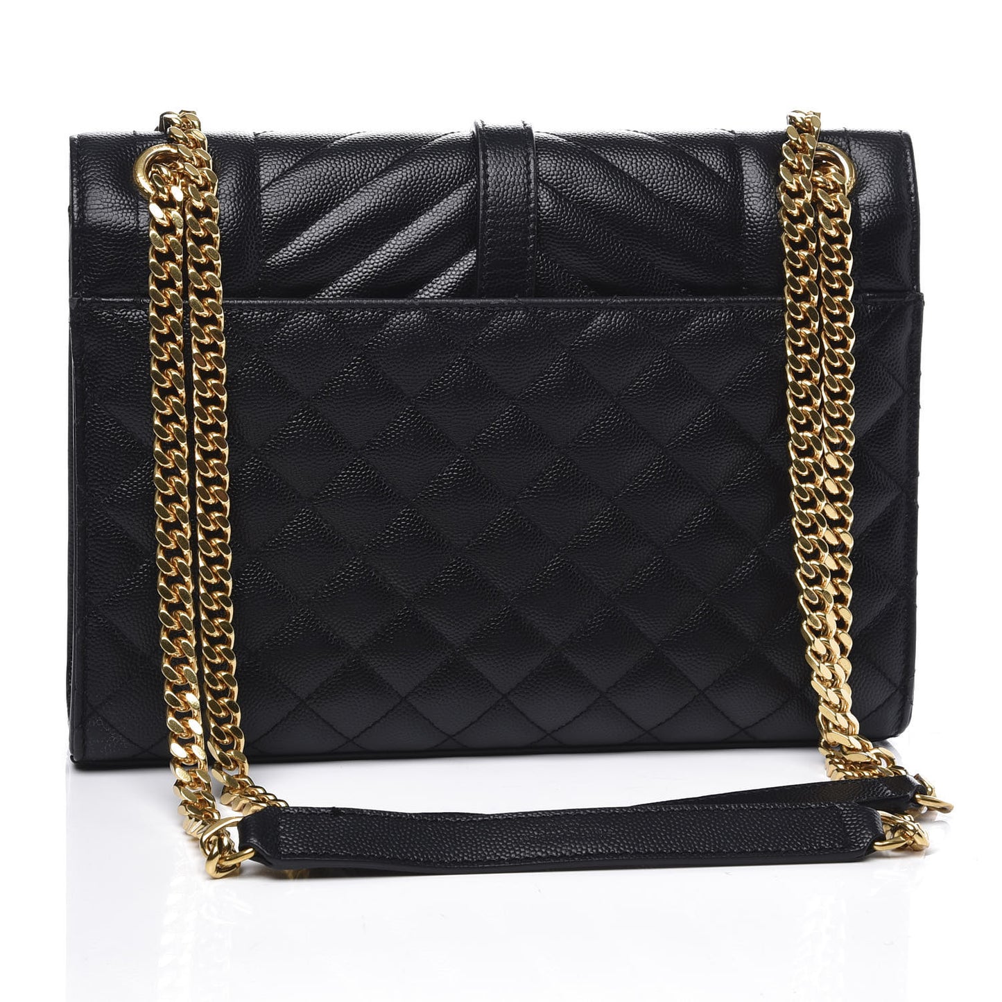 Grain De Poudre Textured Mixed Matelasse Triquilt Medium Monogram Satchel Black