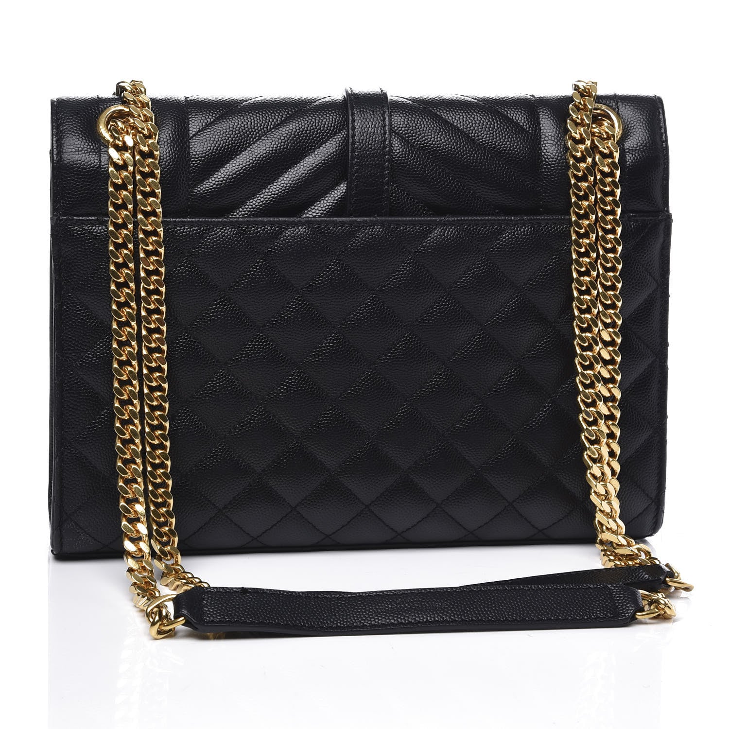 Saint Laurent Grain De Poudre Textured Mixed Matelasse Triquilt Medium Monogram Satchel Black 2 of 10