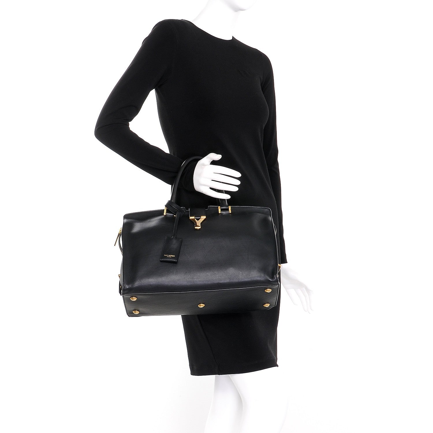 Saint Laurent Calfskin Medium Classic Y Cabas Black 2 of 14