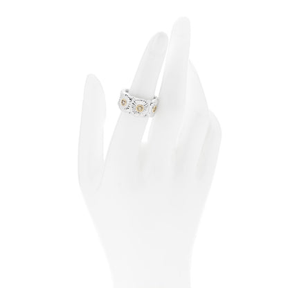Buccellati Sterling Silver Gold Vermeil Diamond Blossoms Daisy Color Eternelle Ring 53 6.25 2 of 4