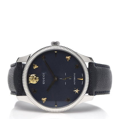 Gucci Stainless Steel Calfskin 40mm G-Timeless Tiger Automatic Watch Navy 3 of 9