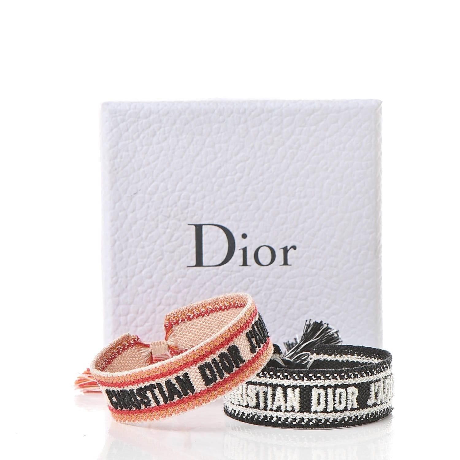 Christian Dior Woven Cotton J'Adior Friendship Bracelet Set Black Orange 6 of 6