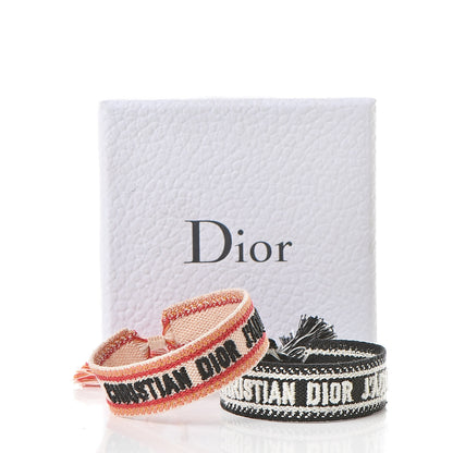 Christian Dior Woven Cotton J'Adior Friendship Bracelet Set Black Orange 6 of 6
